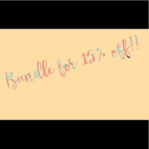 Bundle any two or more items for 15% off! 🎉